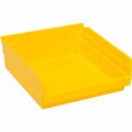 Global Industrial Plastic Nesting Storage Shelf Bin 11-1/8inW x 11-5/8inD x 4inH Yellow 184845YL
